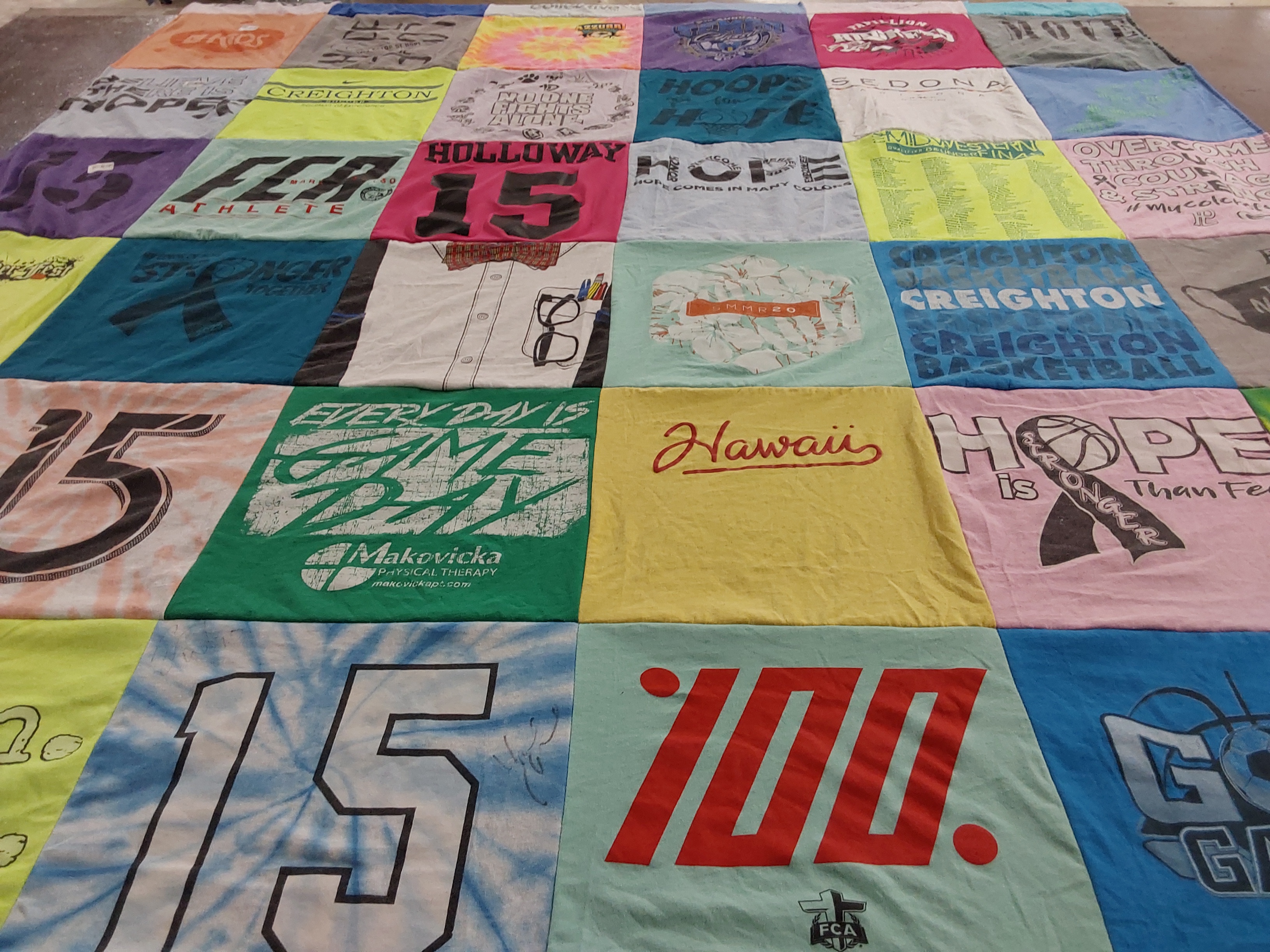 T-shirt quilt featuring creighton basketball by Lynette from NE