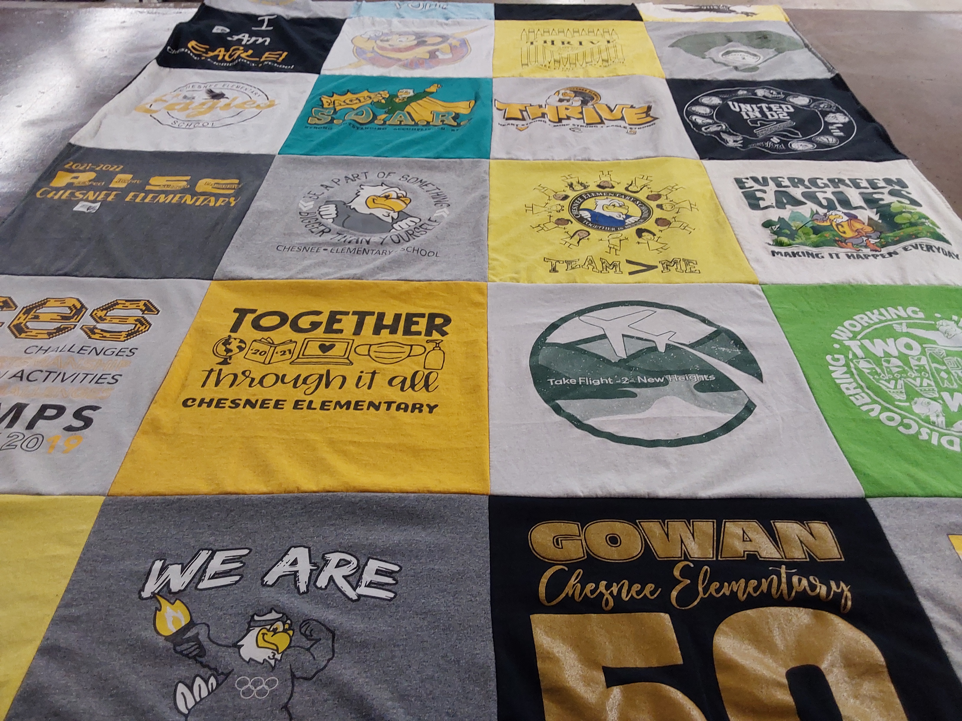T-shirt quilt from chesnee elementary school by Barbara from NC