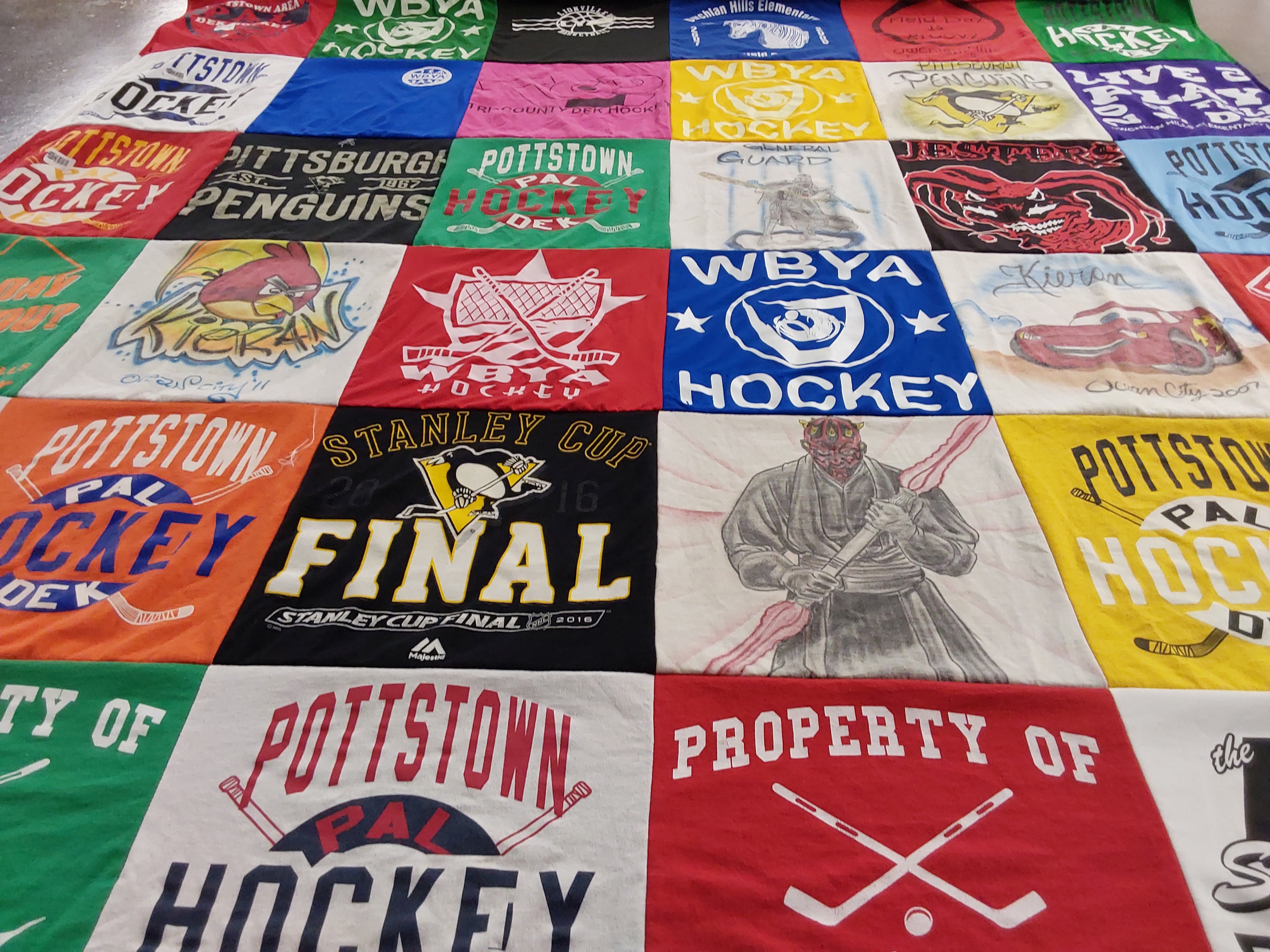 T-shirt quilt featuring pottstown pal hockey by Sheila from PA