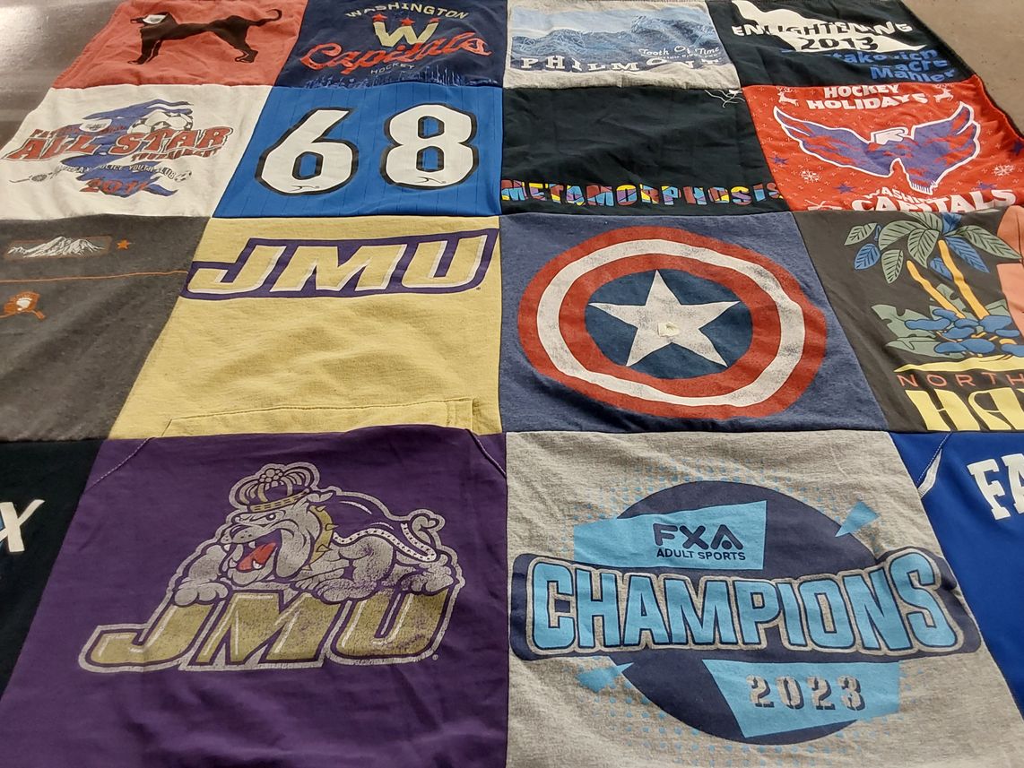 T-shirt quilt from james madison university by Rebecca from VA