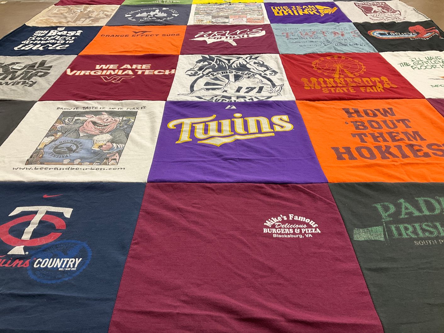 T-shirt quilt featuring minnesota twins by Andria from VA