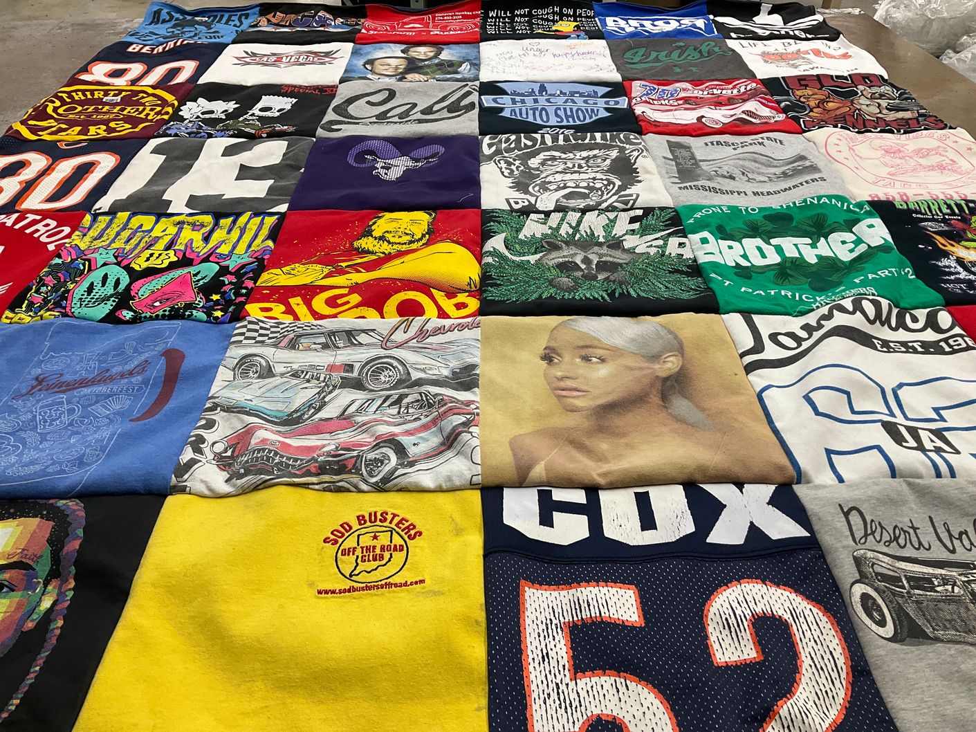 T-shirt quilt with cars, auto shows themes by Gregg from IN