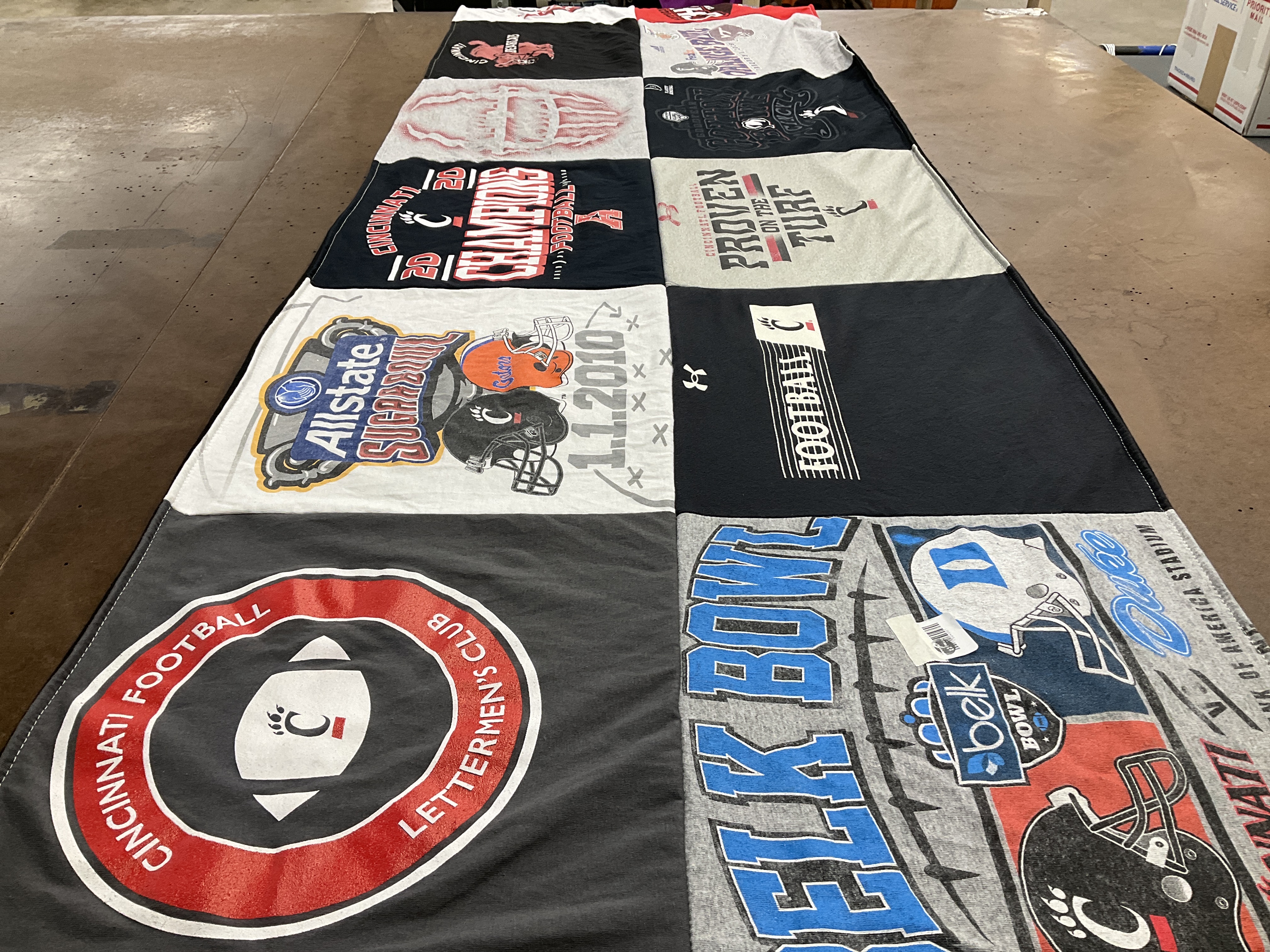 T-shirt quilt featuring university of cincinnati football by David from OH