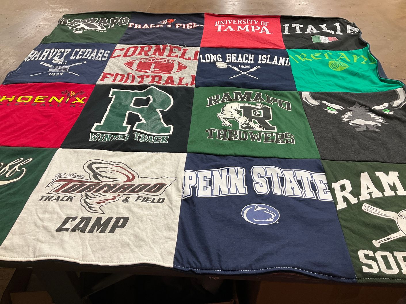 T-shirt quilt featuring ramapo track and field, penn state by Ella from NJ