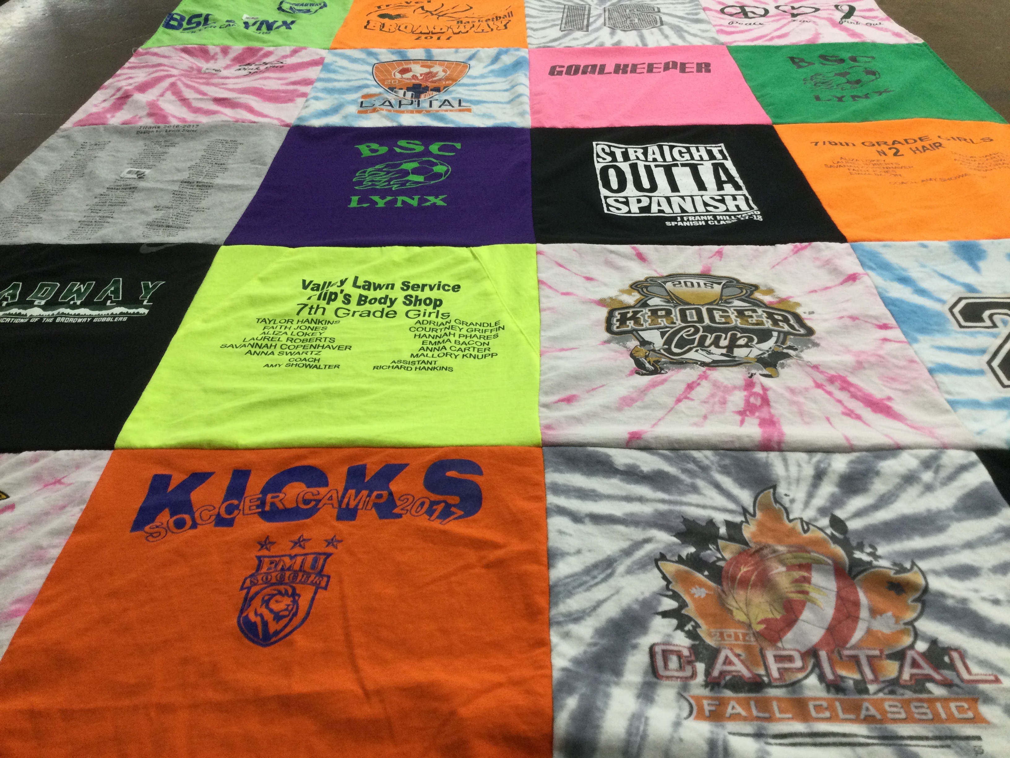 T-shirt quilt featuring lynx soccer by Lynn from VA
