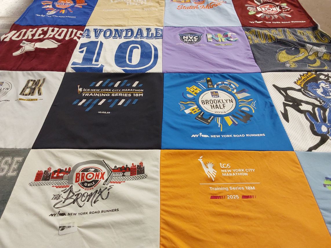 T-shirt quilt from morehouse college by Kasahun from NY