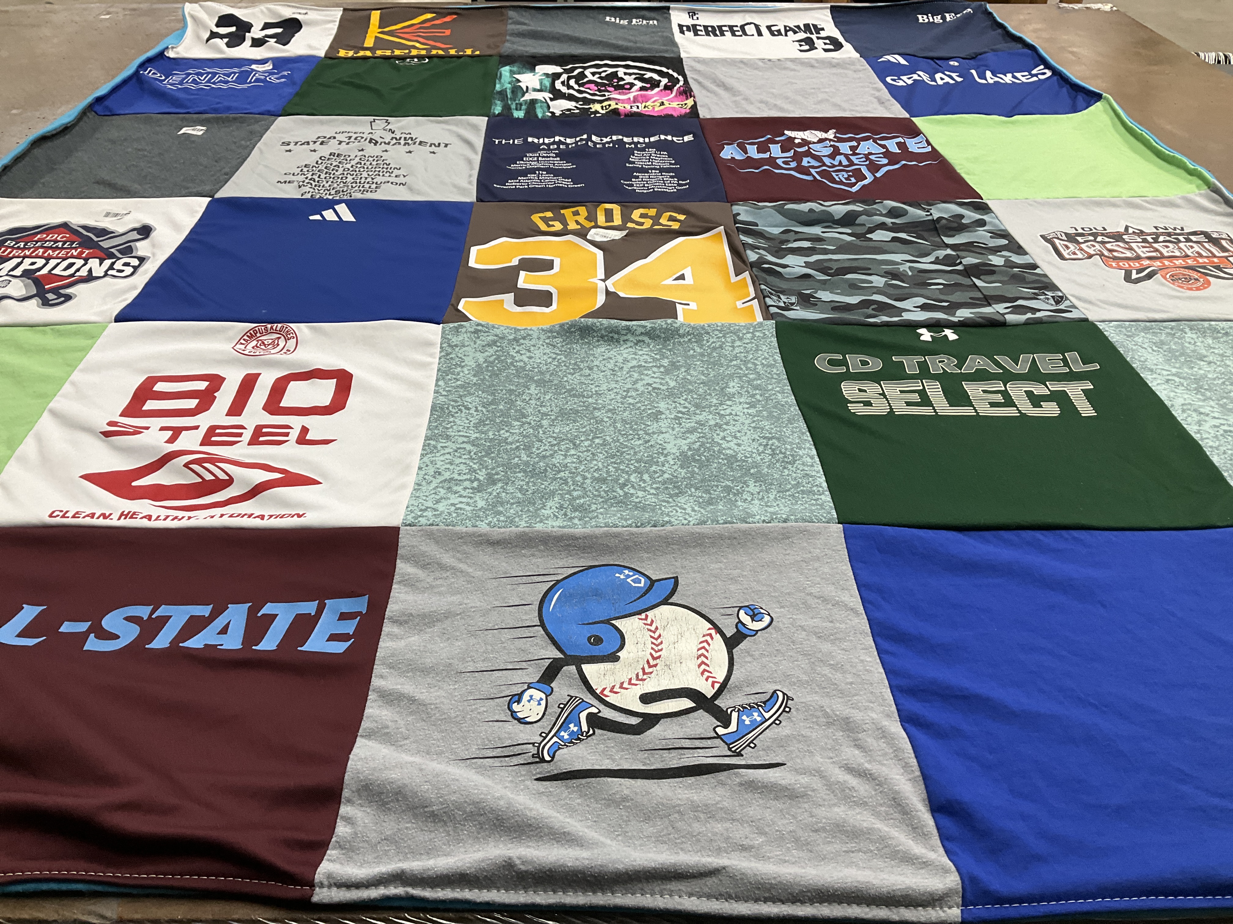T-shirt quilt featuring cd travel select baseball by Elizabeth from PA