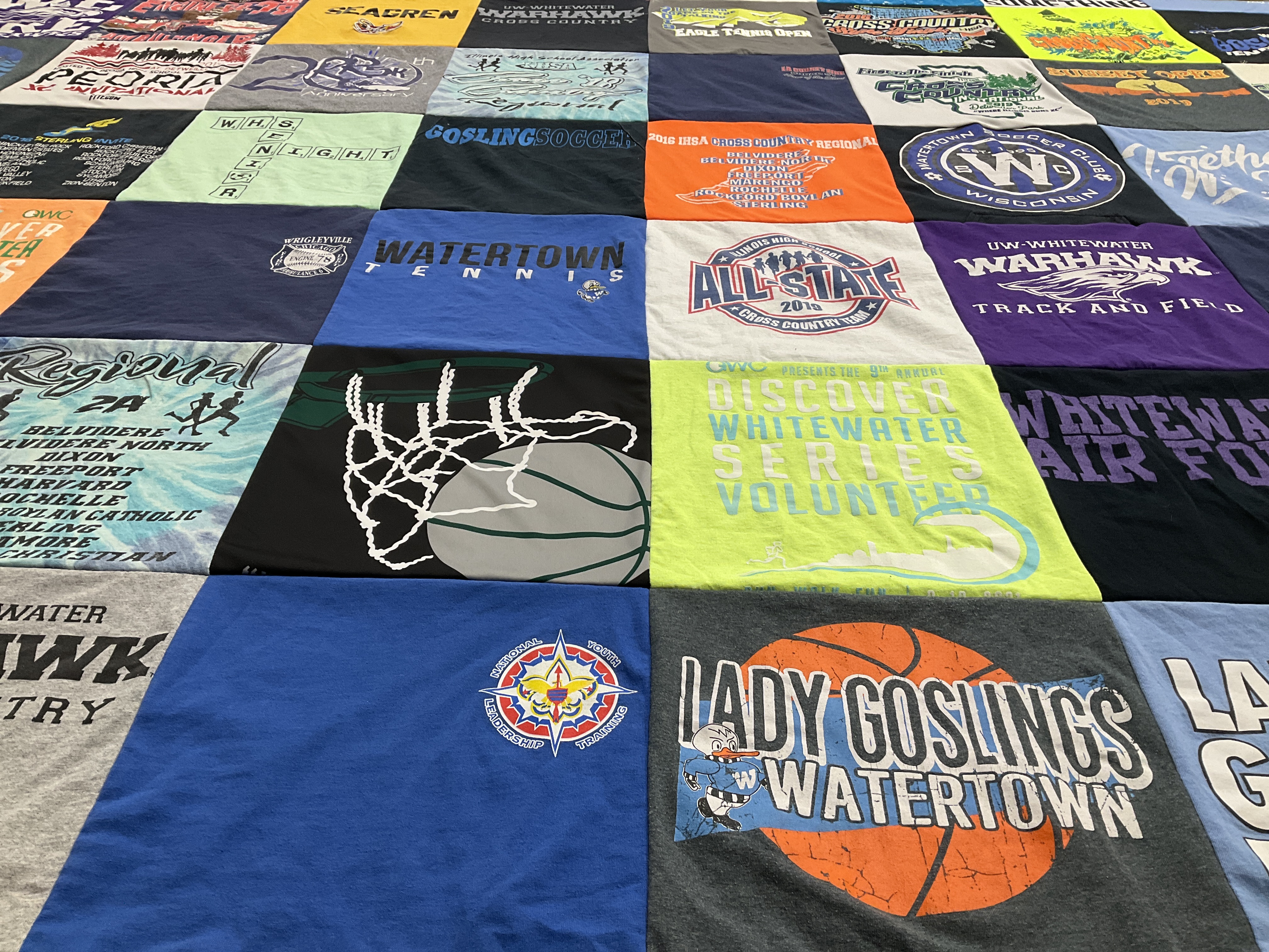 T-shirt quilt featuring watertown lady goslings, warhawk by Aubrey from MT