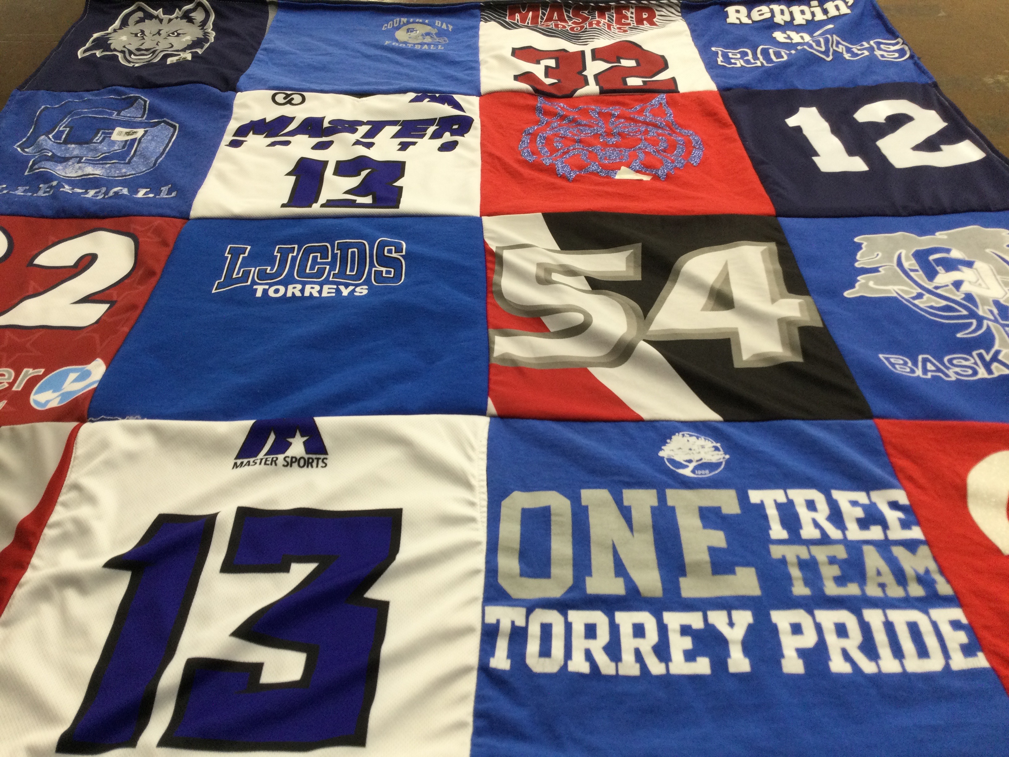 T-shirt quilt featuring master sports by Tamatha from CA