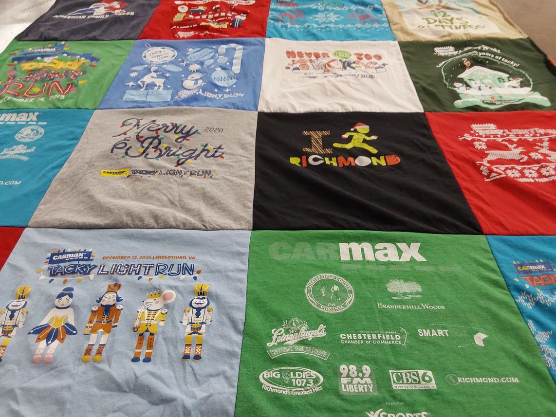 T-shirt quilt with events, community themes by Bianca from VA