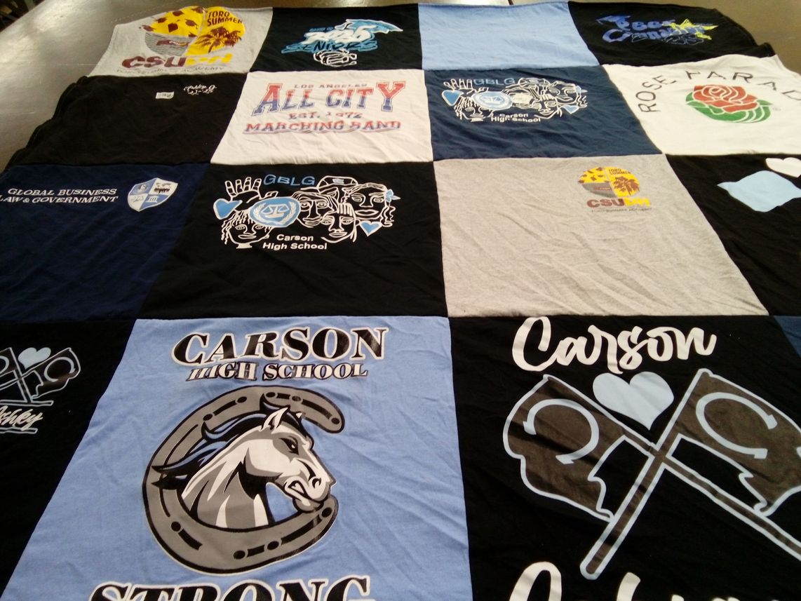 T-shirt quilt from carson high school, california state university by Carlos from CA