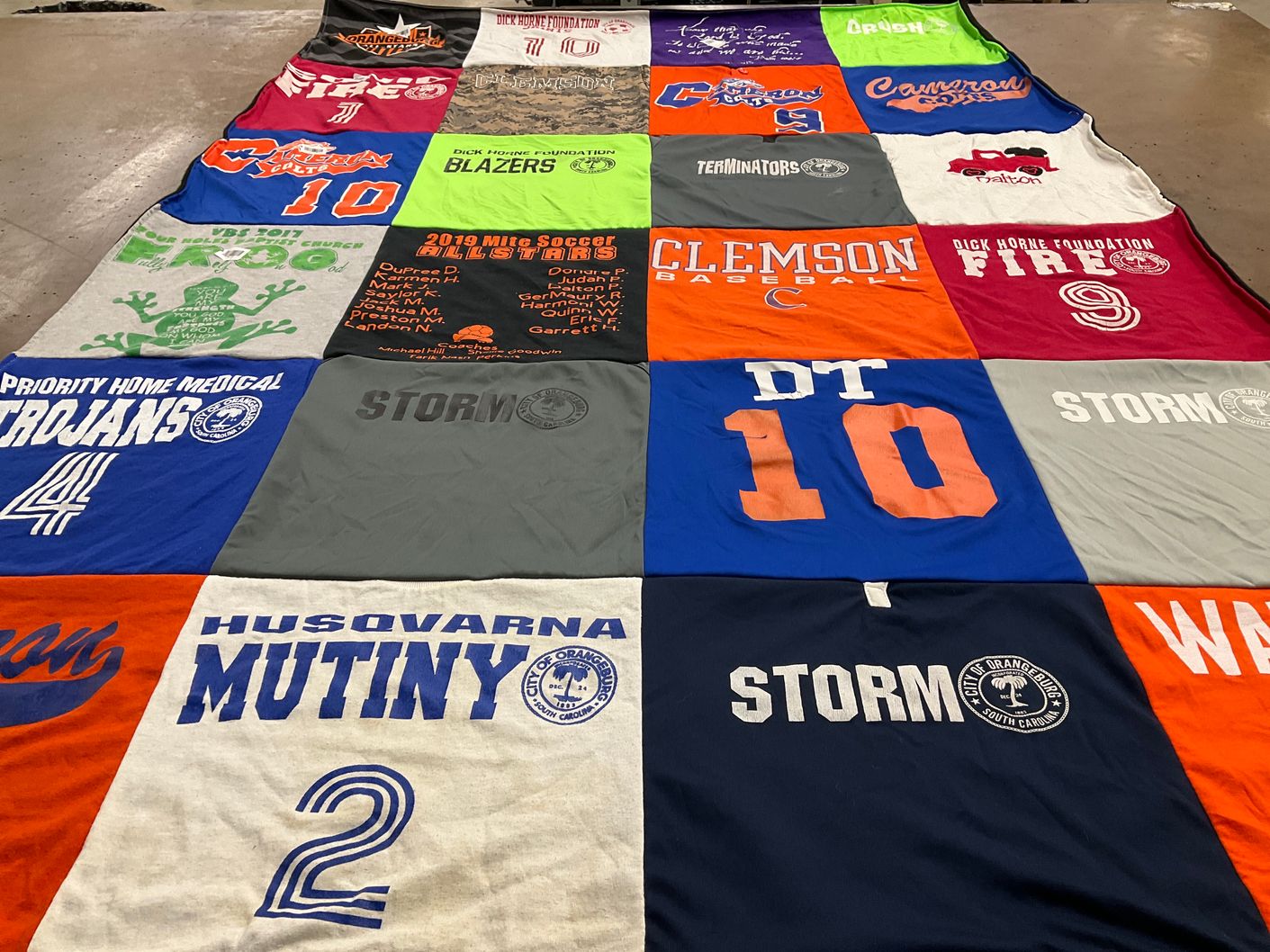 T-shirt quilt featuring orangeburg trojans by Jana from SC