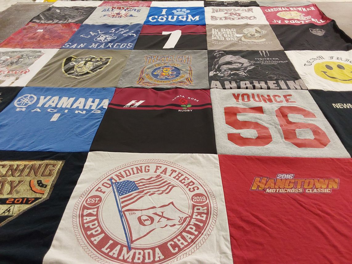 T-shirt quilt featuring oakland raiders by Kristye from CA