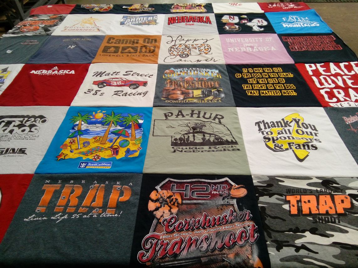 T-shirt quilt featuring nebraska football by Michele from NE
