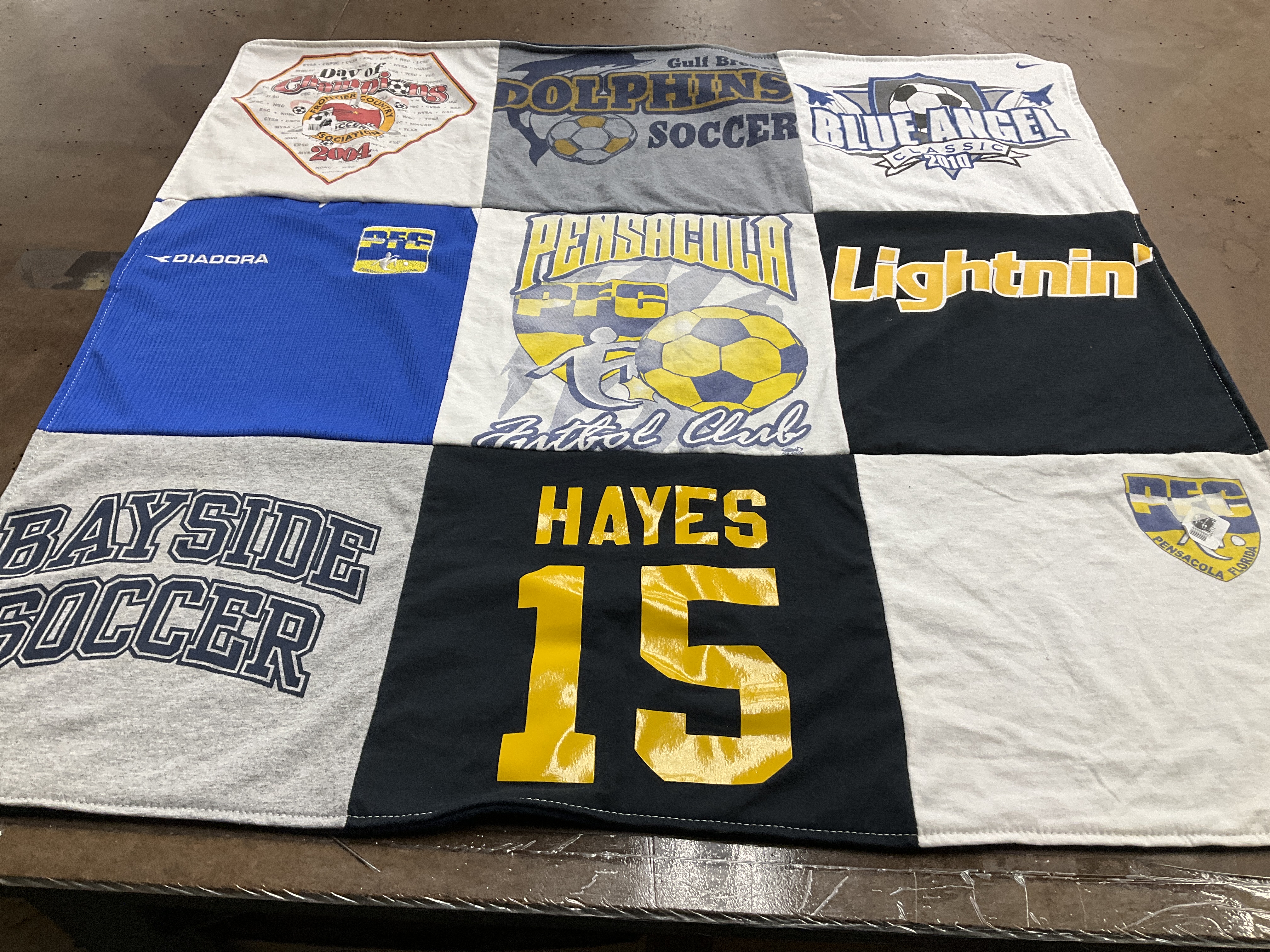 T-shirt quilt featuring pensacola futbol club by Gena from FL