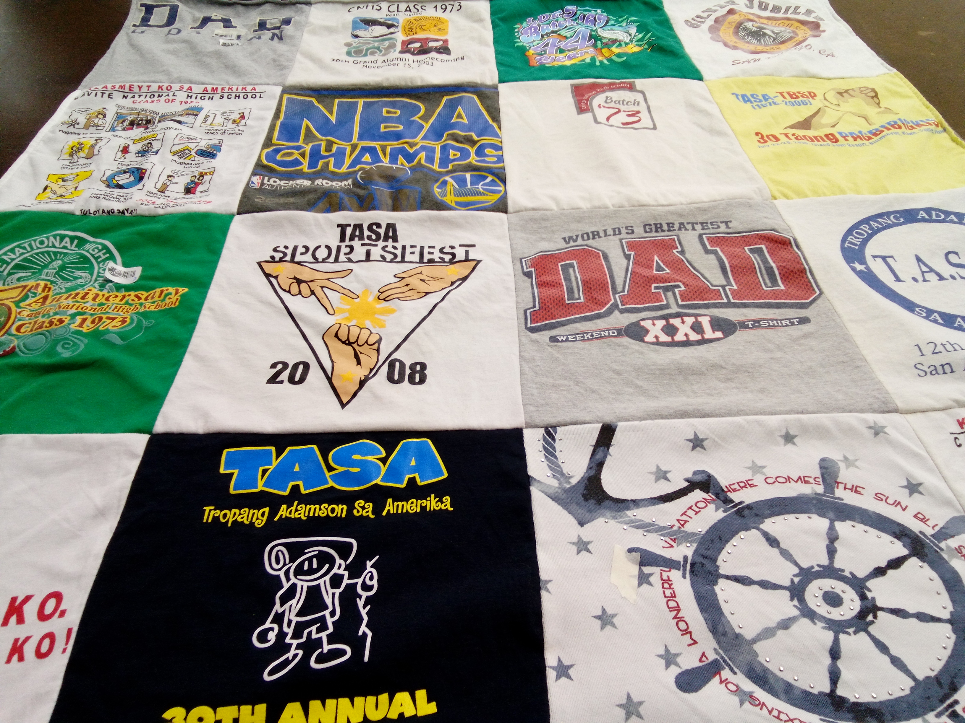 T-shirt quilt from national high school by Regina from CA
