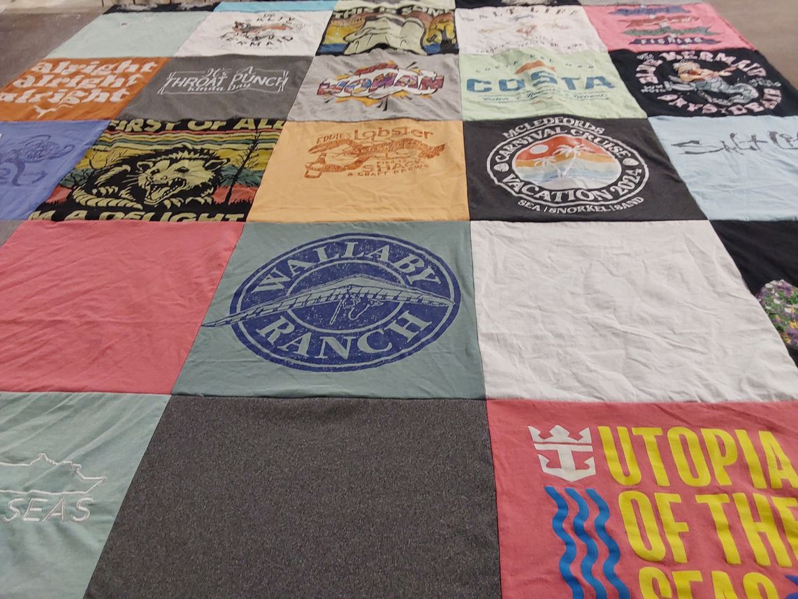 T-shirt quilt with cruising, snorkeling themes by Martha from FL