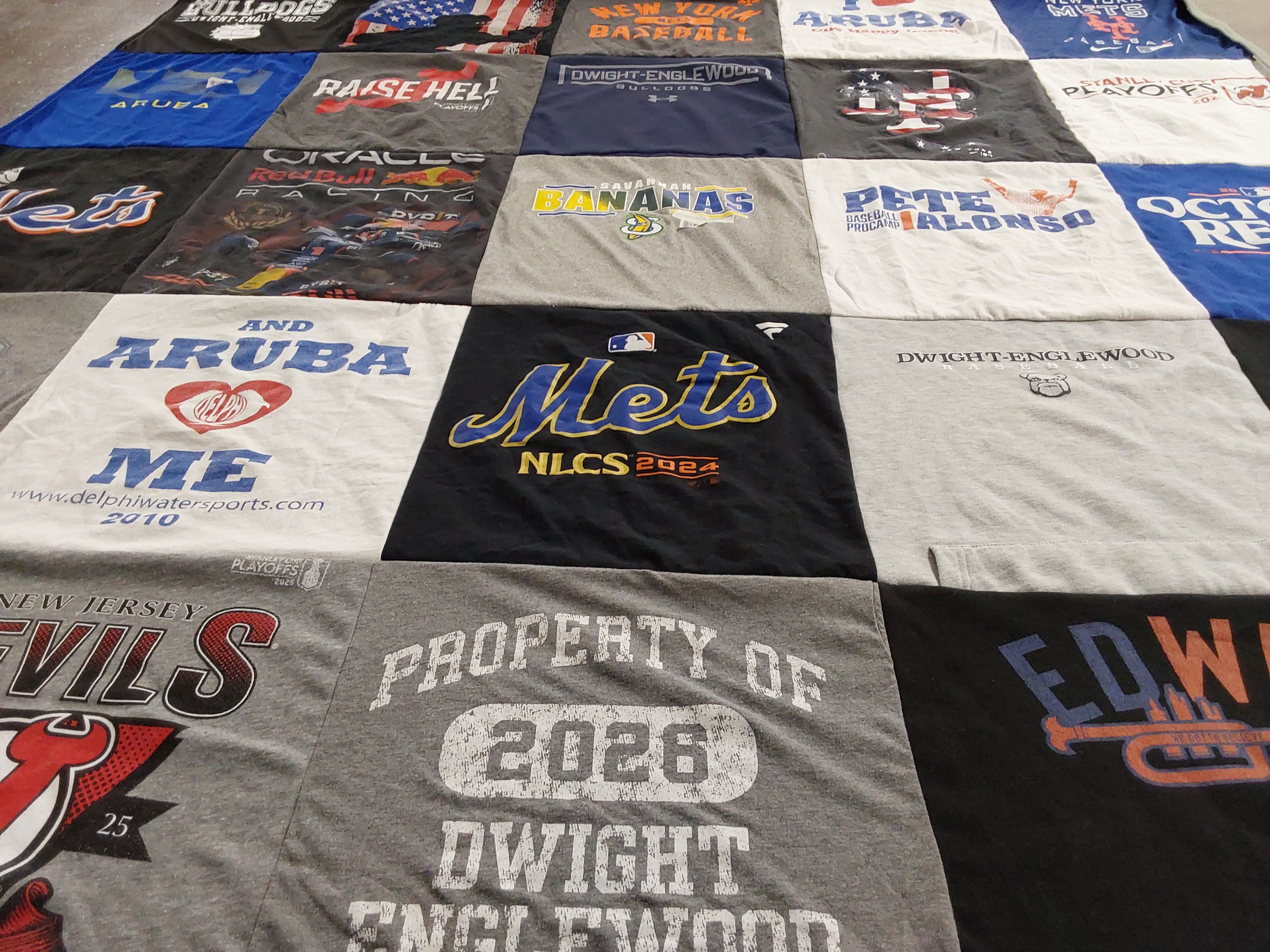 T-shirt quilt featuring new jersey devils, new york mets by Allison from NJ
