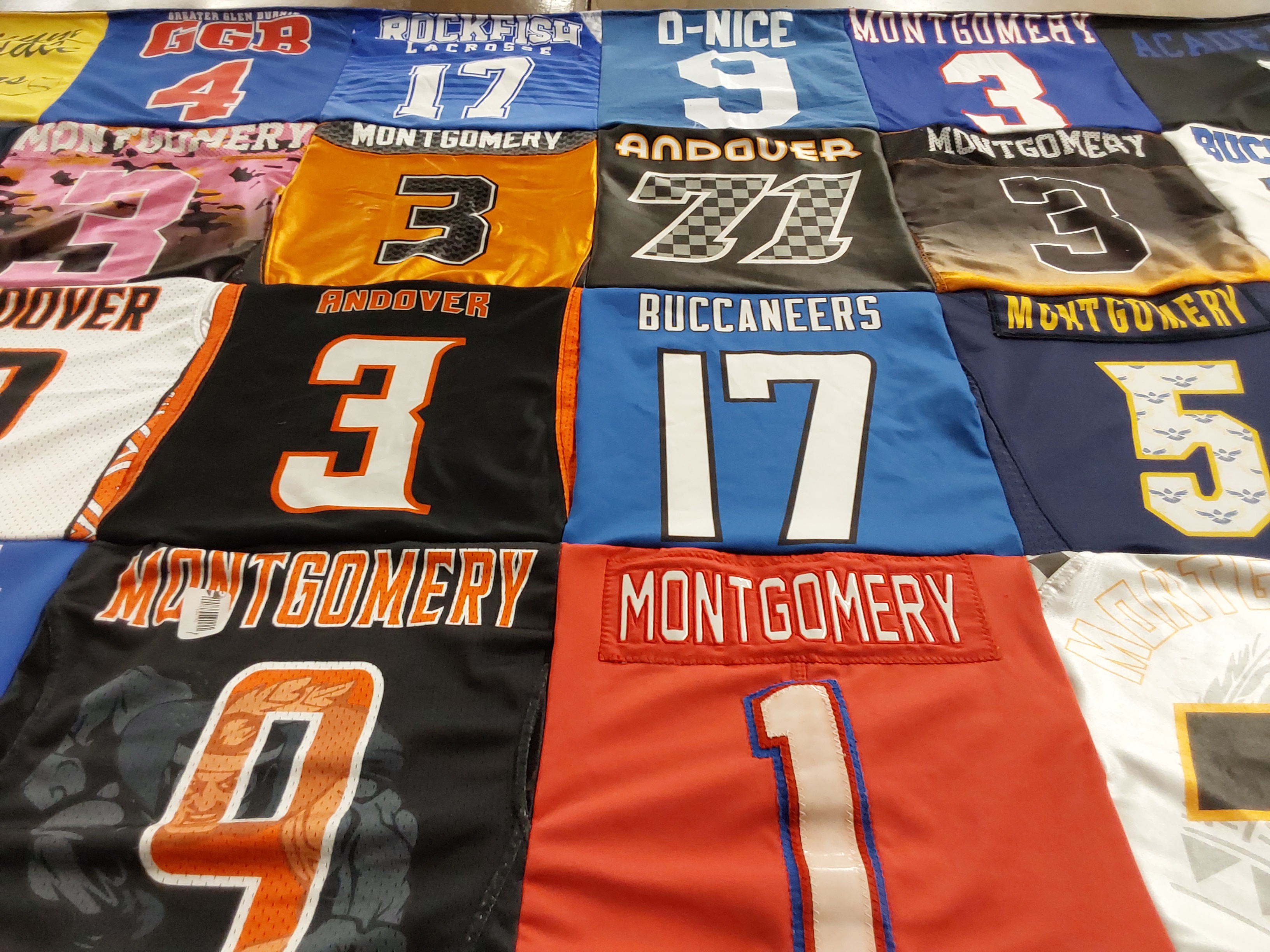 T-shirt quilt featuring andover high school football, buccaneers by Stephanie from MD