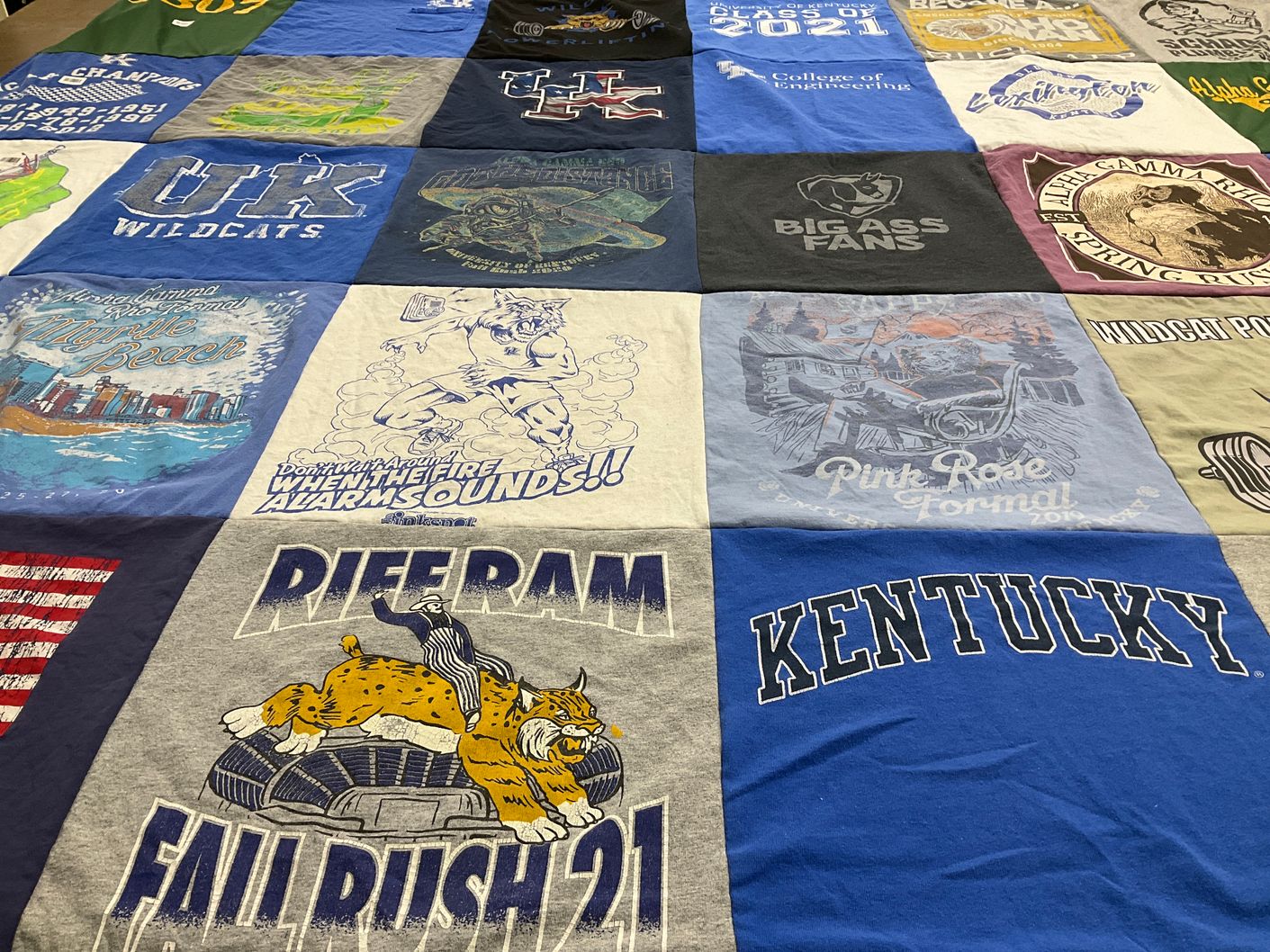 T-shirt quilt from university of kentucky by Derek from IA
