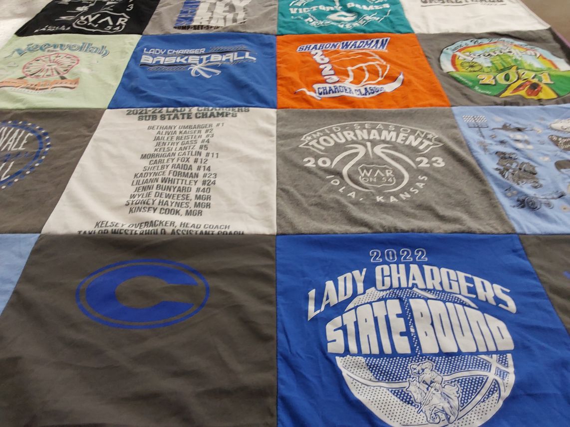 T-shirt quilt featuring lady chargers basketball by Taylor from NE