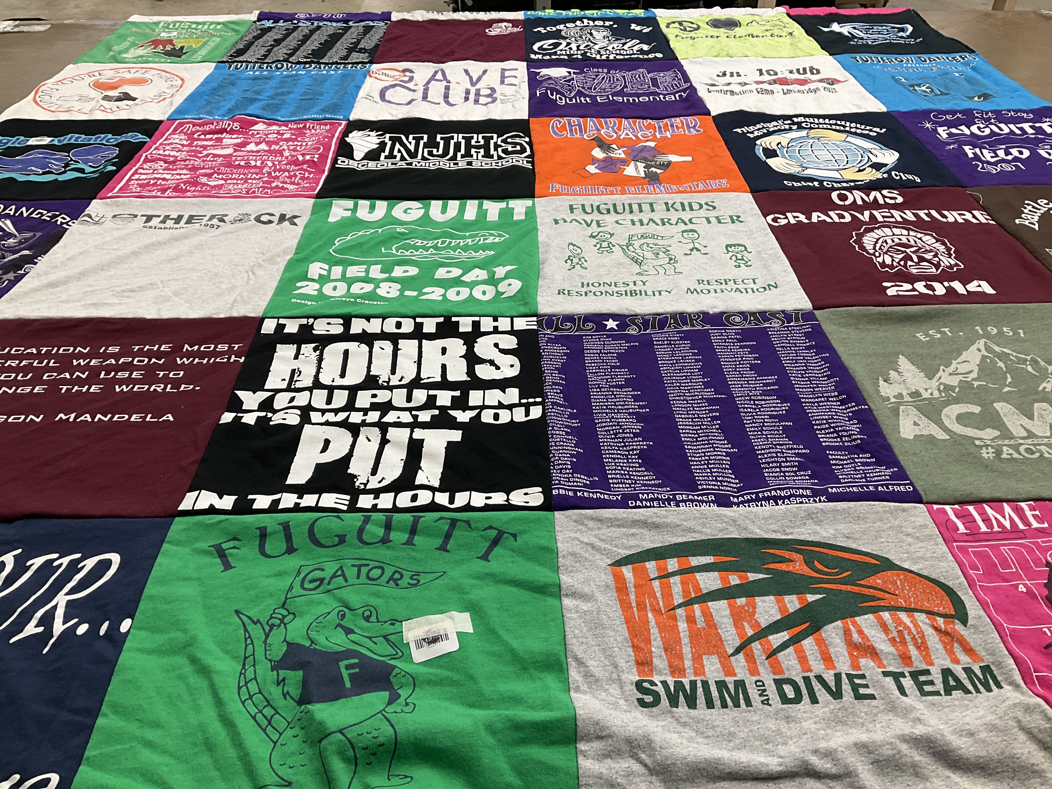 T-shirt quilt featuring fugitt gators swim team by Collin from FL