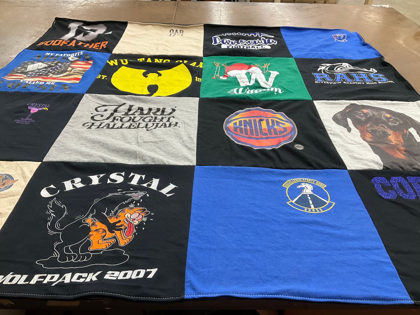 T-shirt quilt featuring wolfpack by Christina from FL
