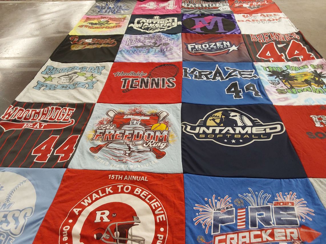 T-shirt quilt featuring woodbridge heat, untamed softball by marisa from NJ