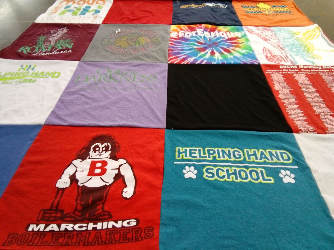 T-shirt quilt featuring marching boilermakers by Samantha from IL