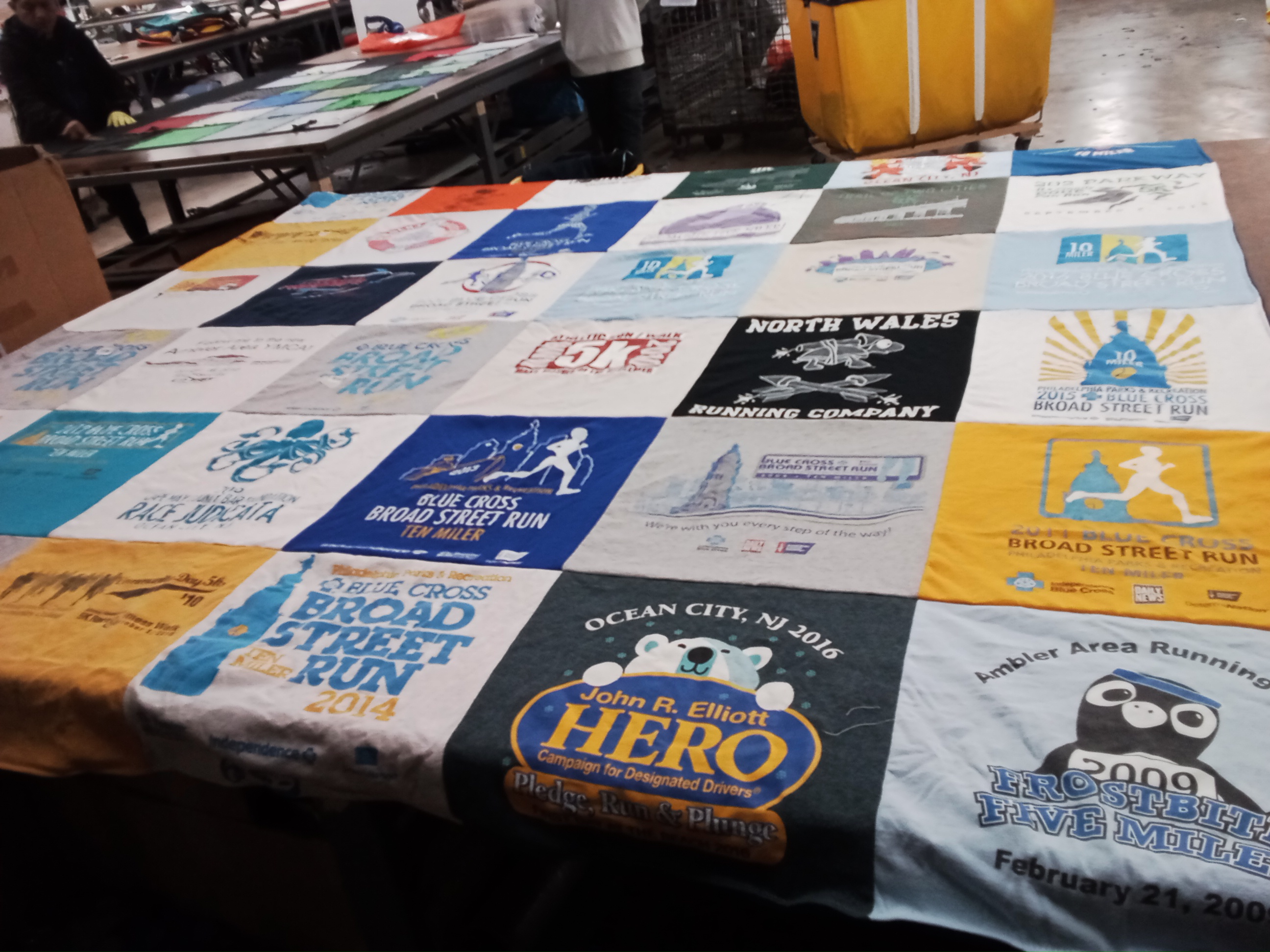 T-shirt quilt with running, fitness themes by ROBERT from PA