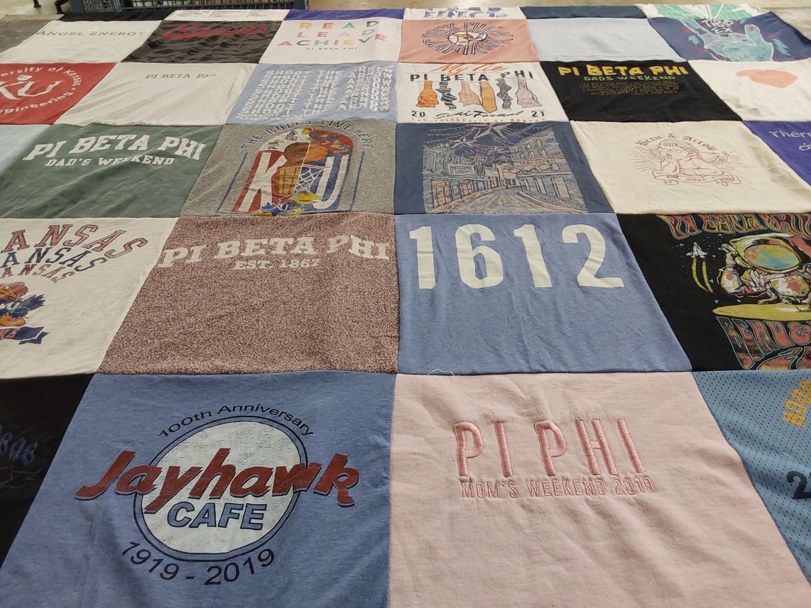 T-shirt quilt from university of kansas by Beth from MO