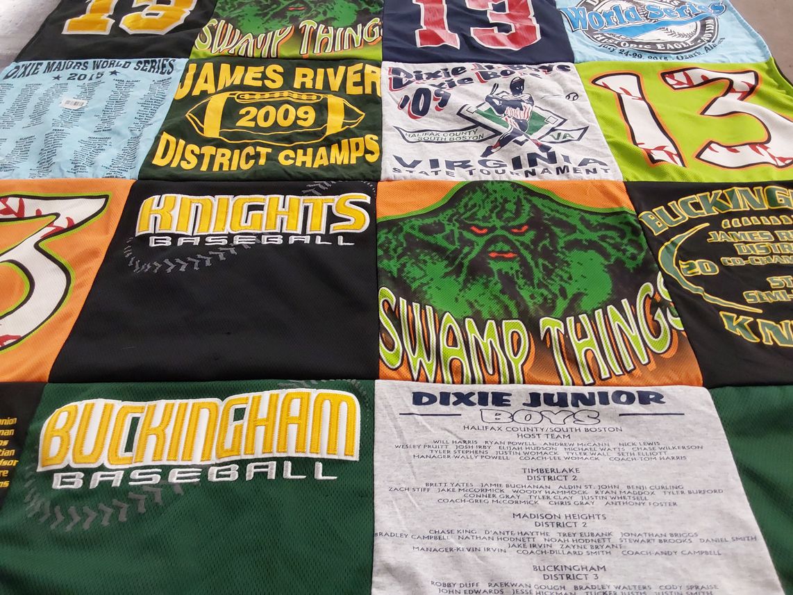 T-shirt quilt featuring buckingham baseball, james river baseball by Mary from VA