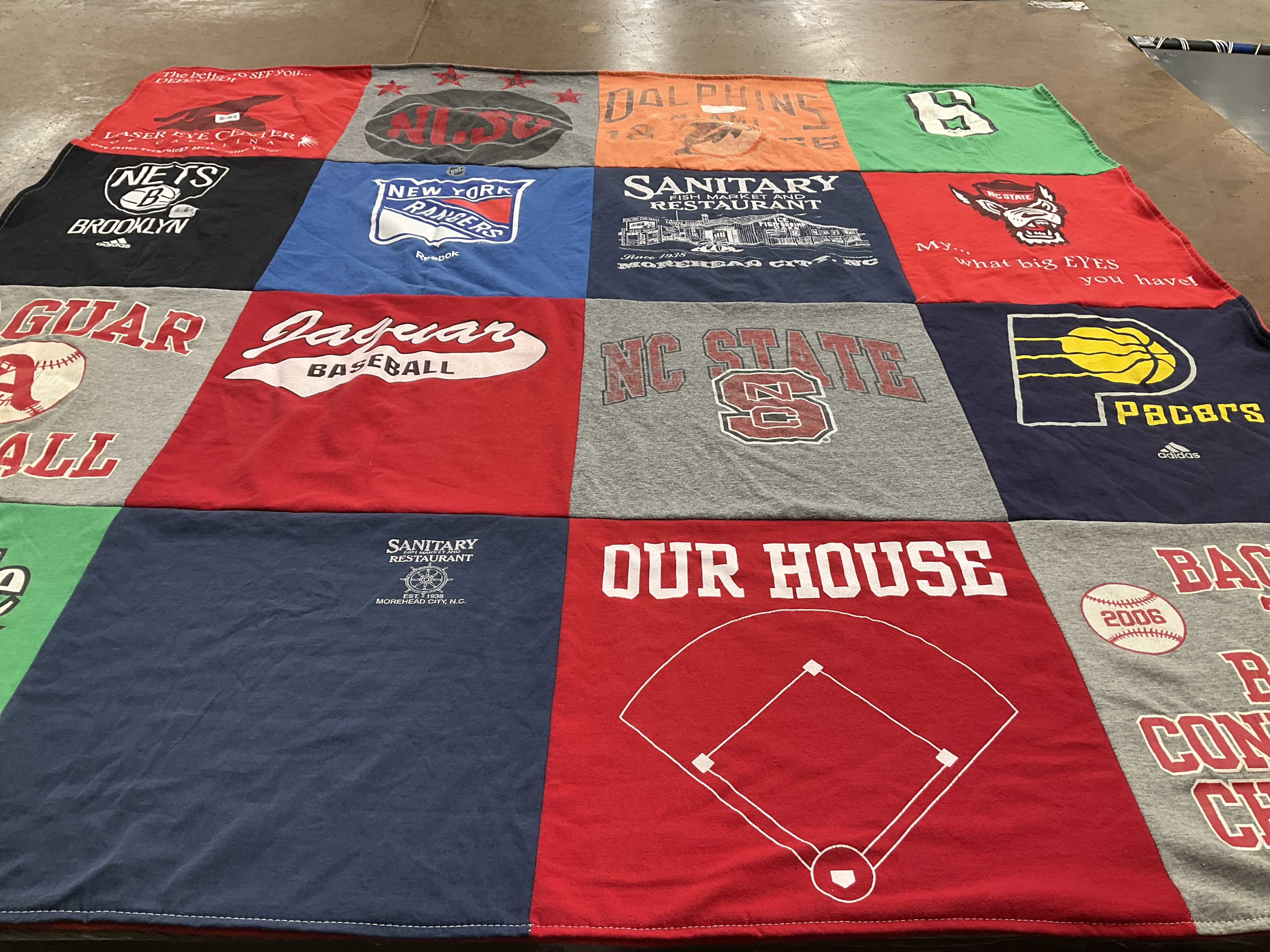 T-shirt quilt featuring new york rangers, brooklyn nets by Danene from NC