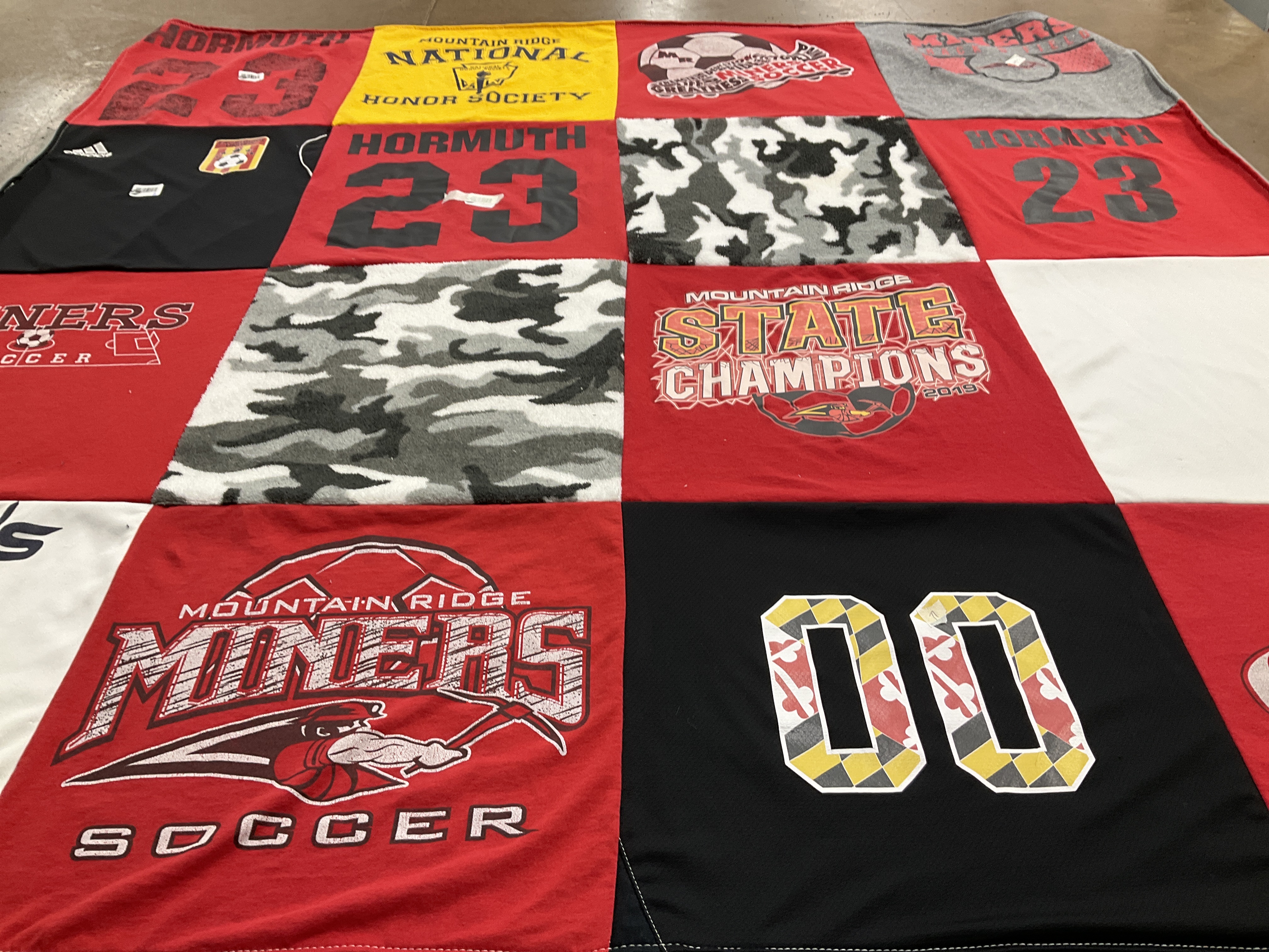 T-shirt quilt featuring mountain ridge miners soccer by Marne from PA