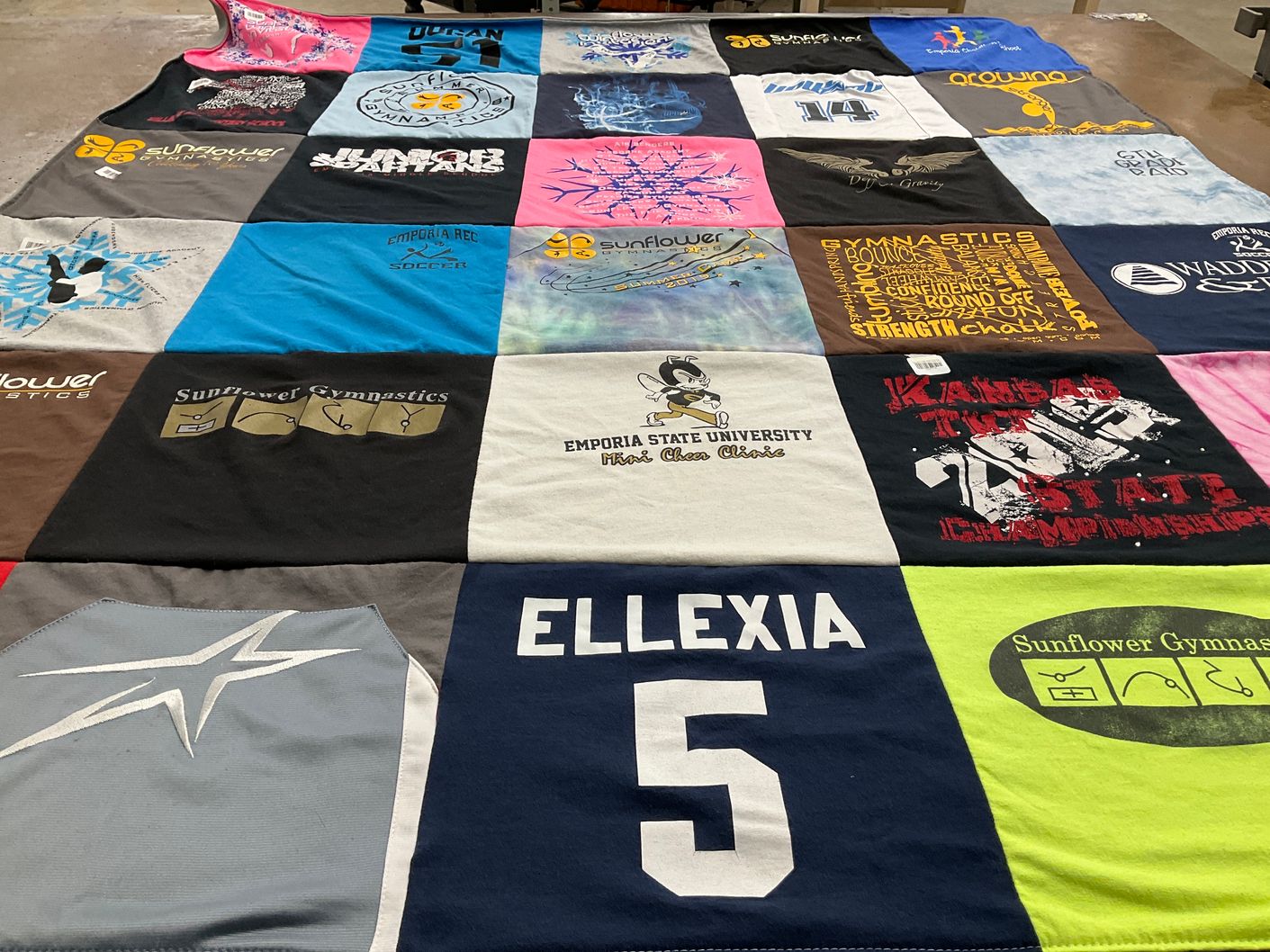 T-shirt quilt from emporia state university by Michelle from KS