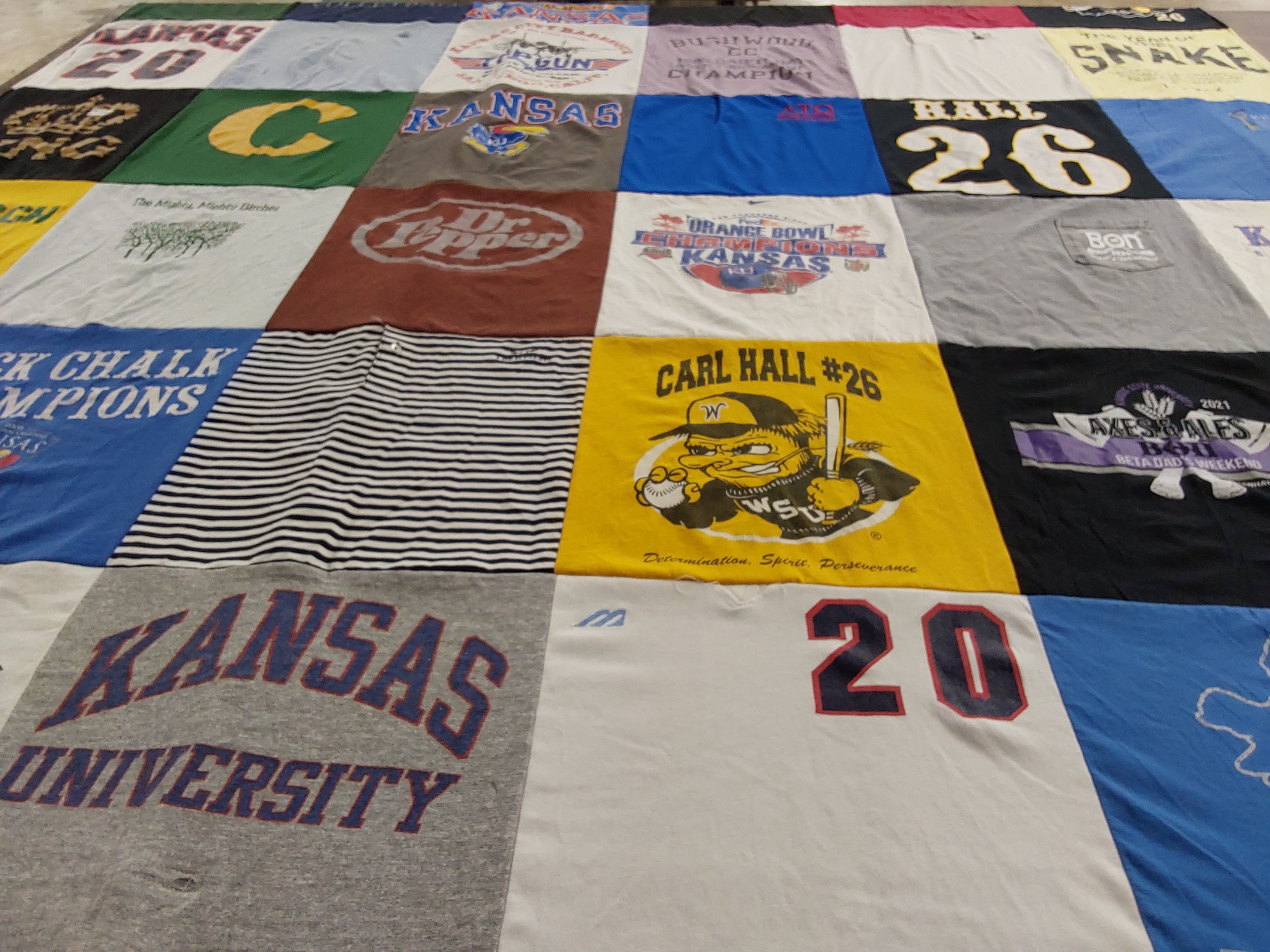 T-shirt quilt featuring wichita state university by Matt from KS