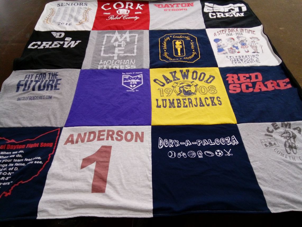 T-shirt quilt from oakwood high school by Maureen from OH