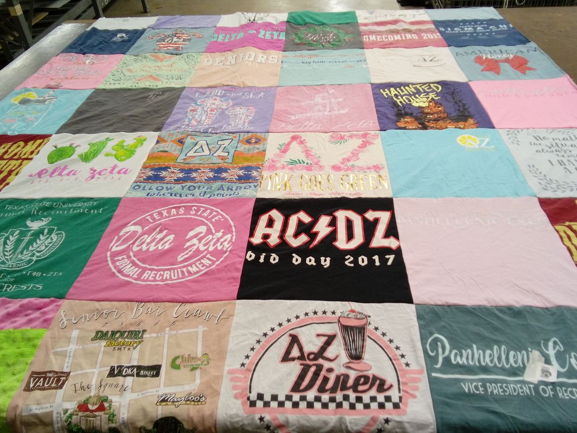 T-shirt quilt from texas state university by Kitten from TX