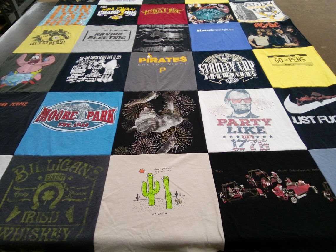 T-shirt quilt featuring pittsburgh penguins by Lynn from PA