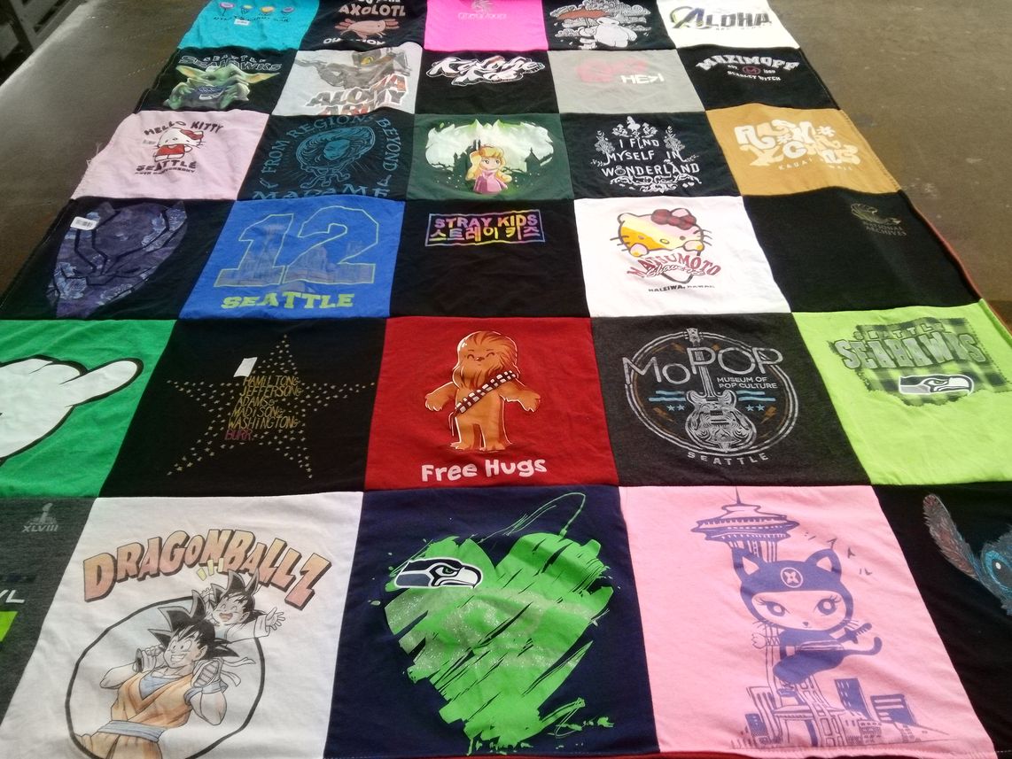 T-shirt quilt featuring seattle seahawks by Leslee from HI