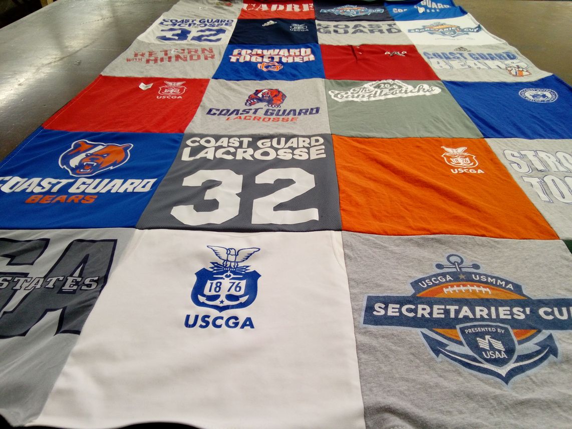 T-shirt quilt featuring coast guard lacrosse by Cindy from MD