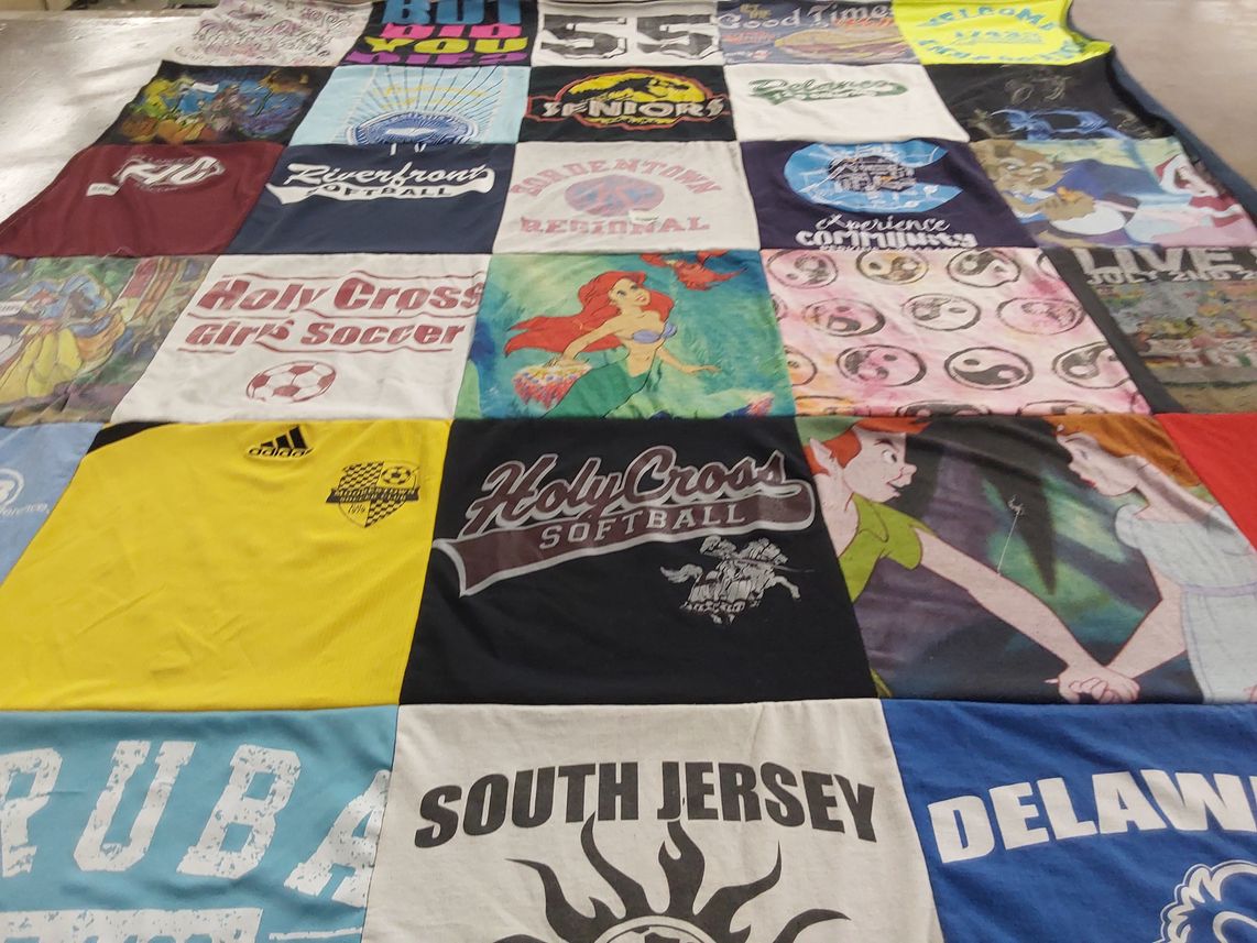 T-shirt quilt featuring holy cross girls soccer, holy cross softball by Kathleen from NJ