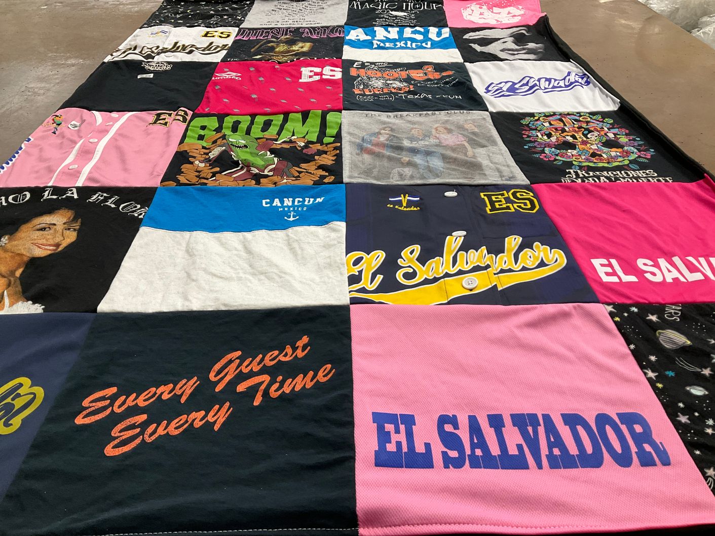 T-shirt quilt with travel, beach themes by Devione from SC