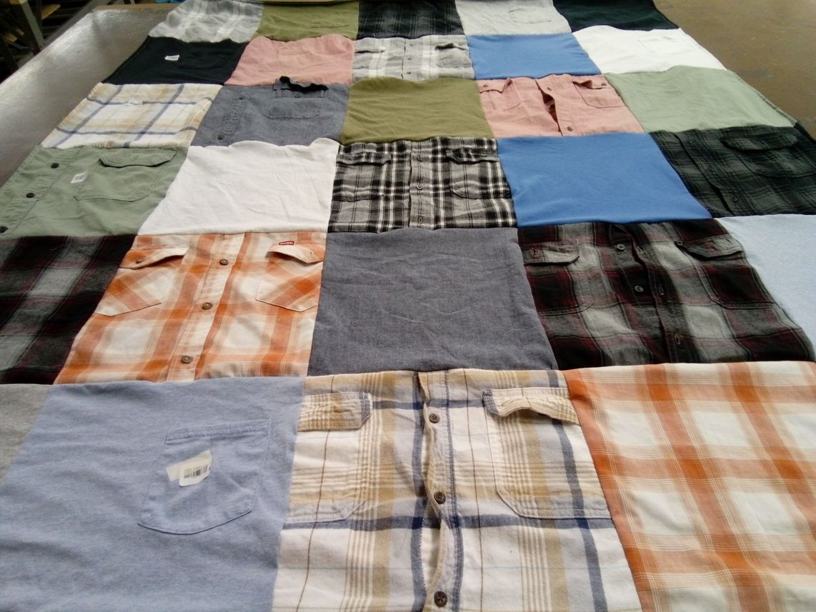 T-shirt quilt with fashion, crafting themes by Rebecca from DE