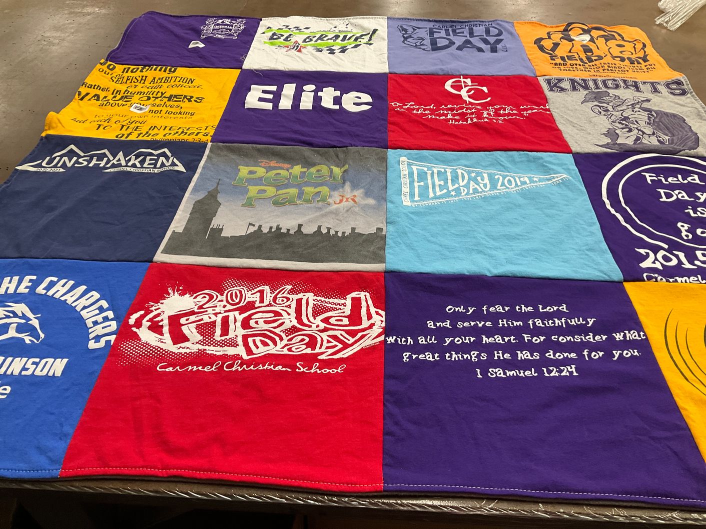 T-shirt quilt featuring the chargers by Jill from NC