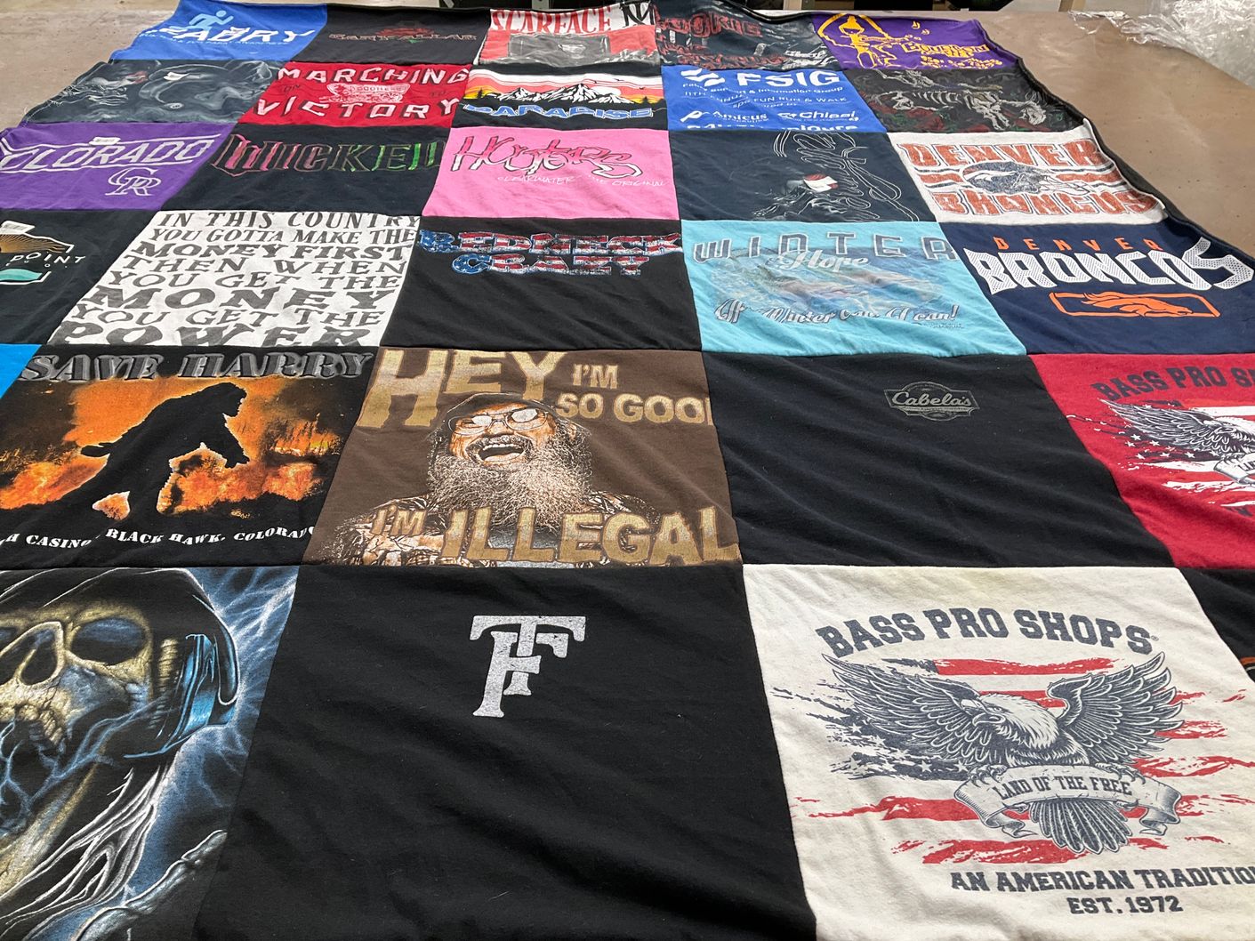 T-shirt quilt featuring denver broncos by April from OK