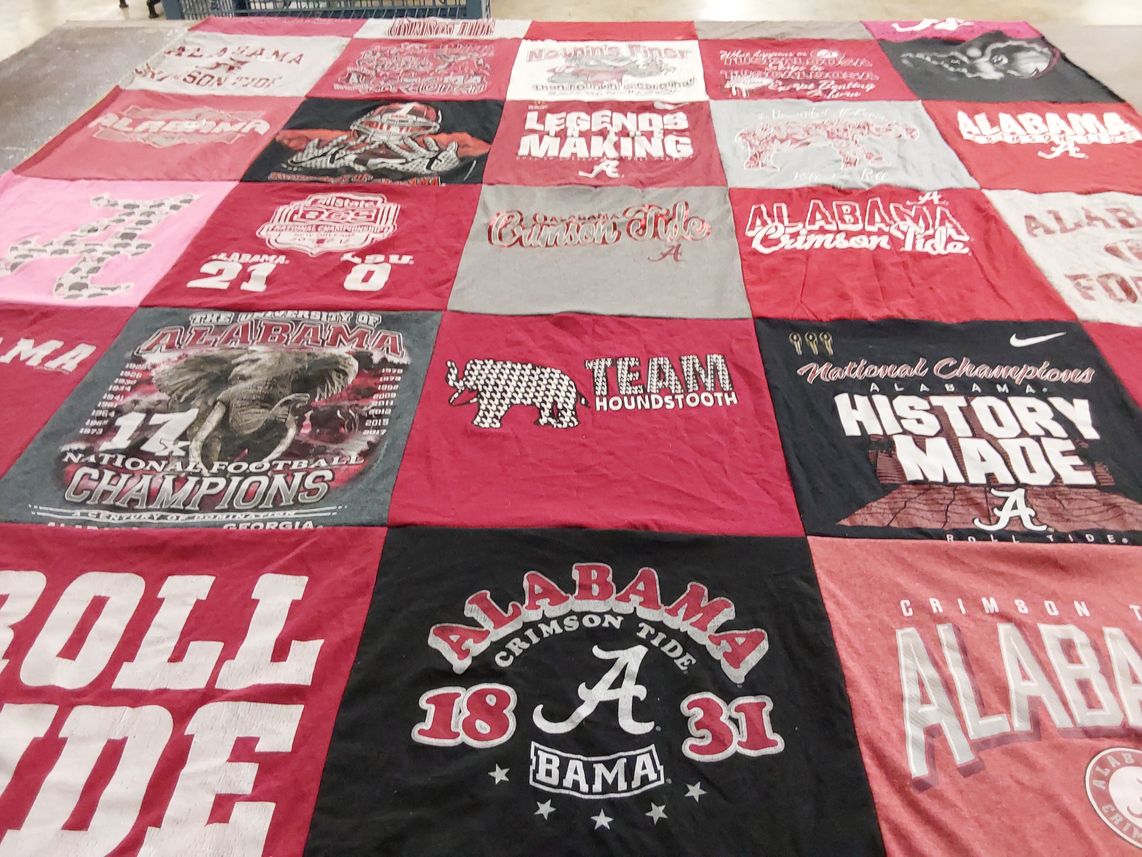 T-shirt quilt featuring alabama crimson tide by Reba from GA