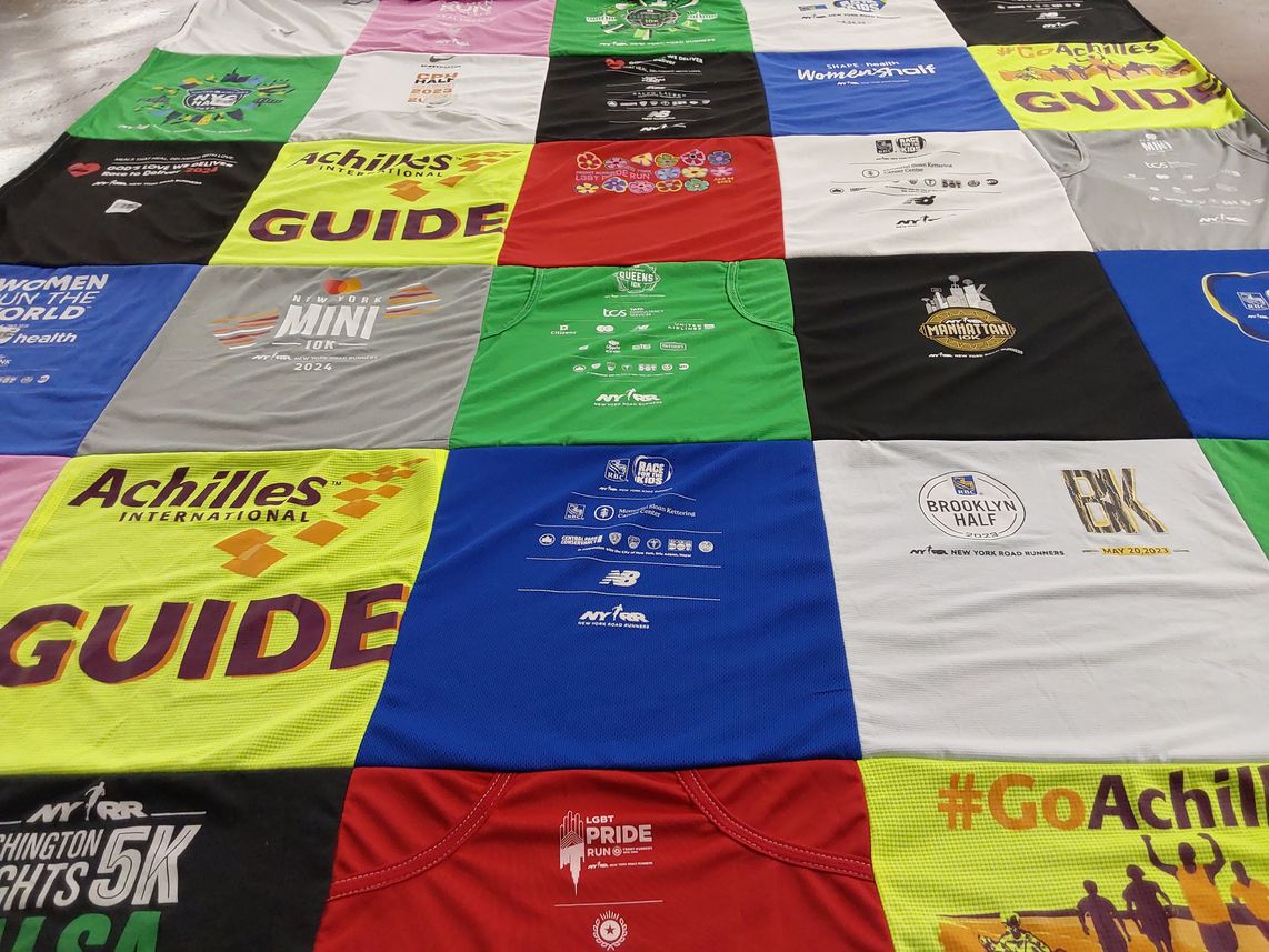 T-shirt quilt with running, health themes by Brianna from NY