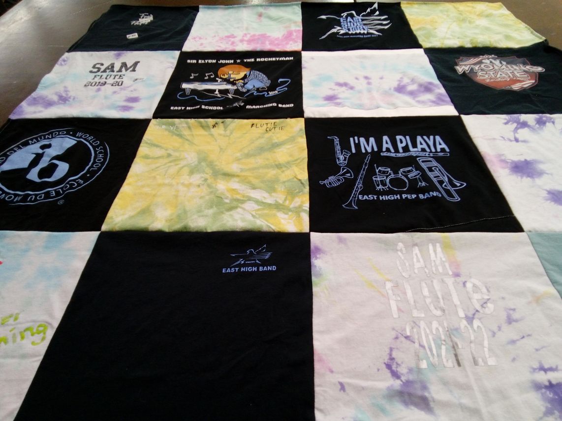 T-shirt quilt from east high school by Amanda from WY