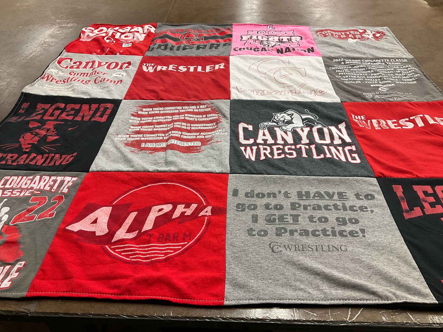 T-shirt quilt from canyon high school by Lisa from TX